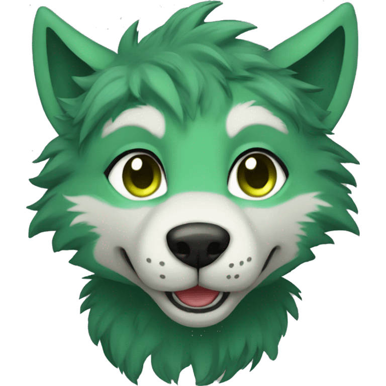 green furry anthro wolf emoji