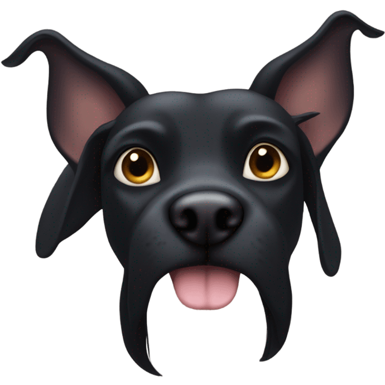 black dog with horns emoji