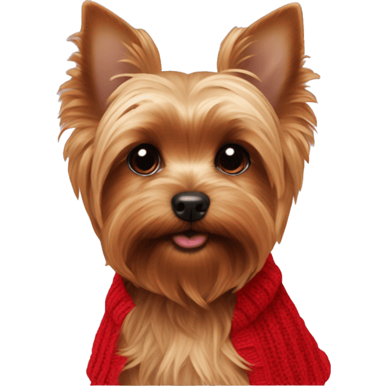 Yorkie puppy in a red sweater emoji