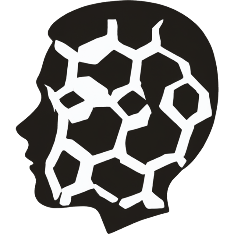 silhouette of a human head with a honeycomb pattern inside the head emoji