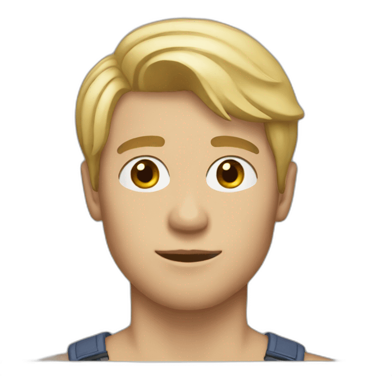 blonde 25 year old man with a face bear emoji