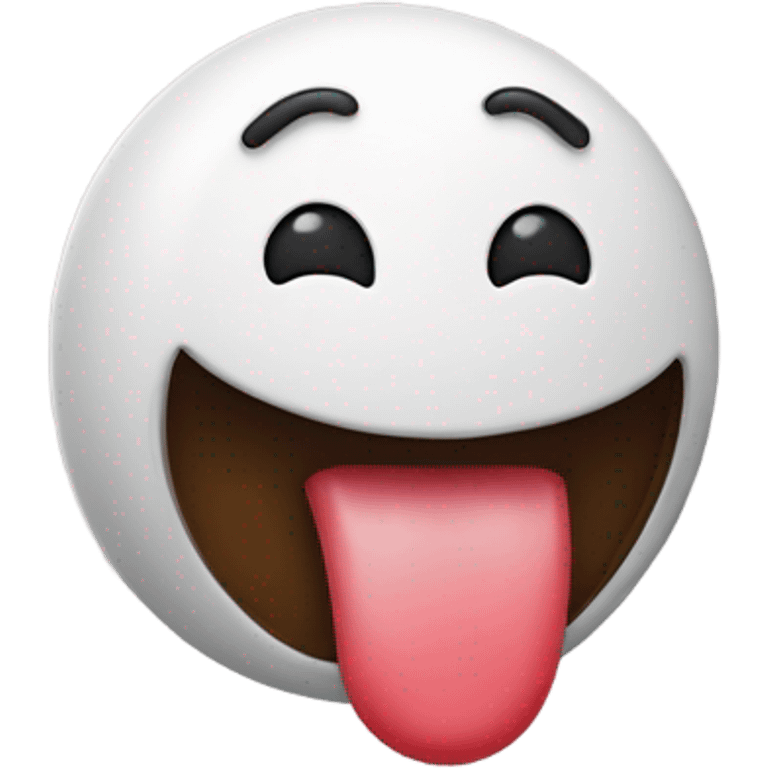 Smiling guy with his tongue sticking out with weird balls on the end emoji