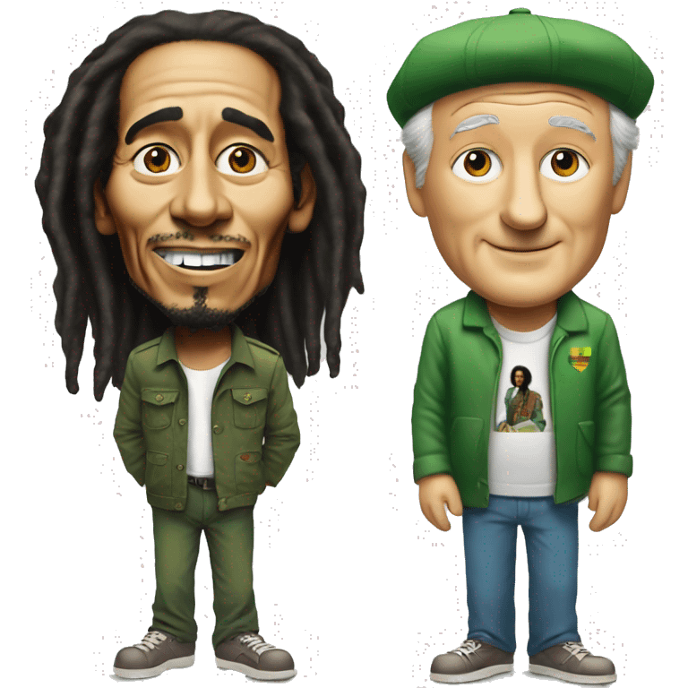 Bob Marley with arm around bill murray emoji