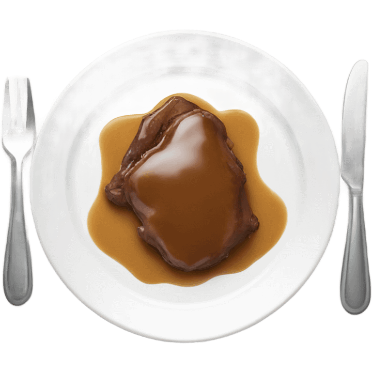 Chicken liver with gravy in a white plate emoji