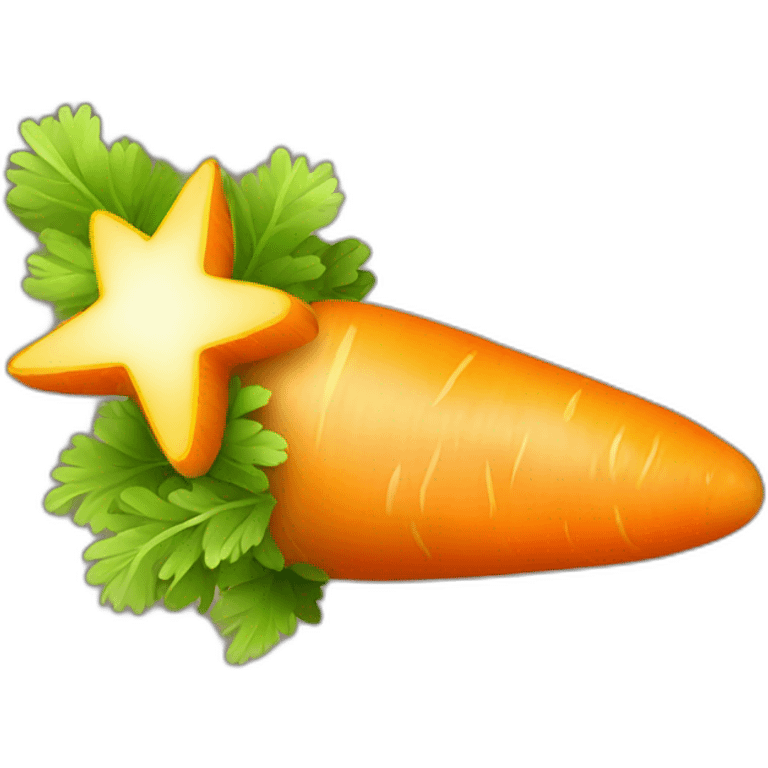 gold bright carrot with a star emoji