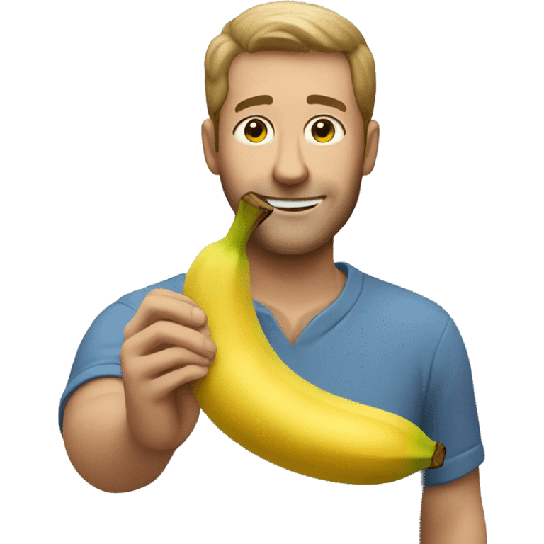 Man petting Banana emoji