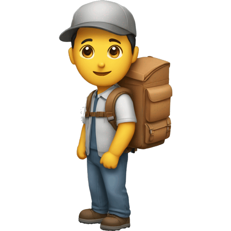 courrier with backpack goes to the right emoji