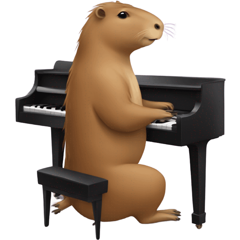 Capybara playing the piano emoji