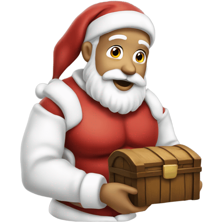 Santa playing with chest emoji