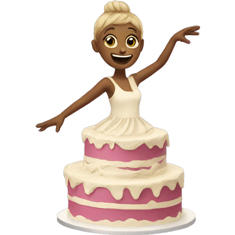 Cake dancing emoji