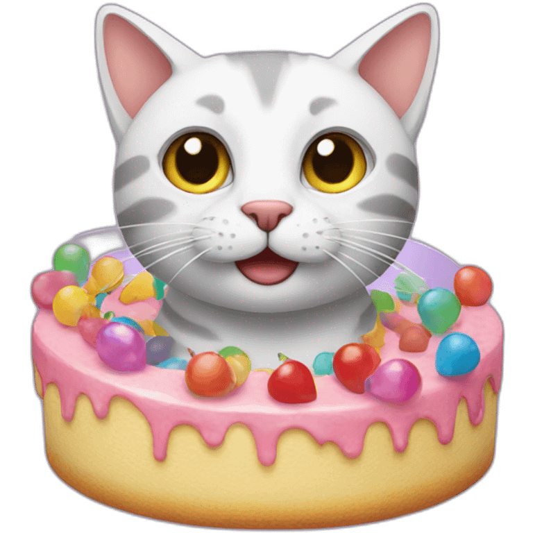 cat having a party emoji