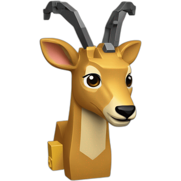 A chamois playing with Lego bricks emoji