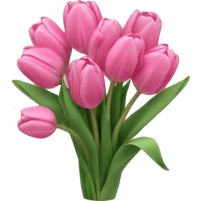 bouquet of pink tulips emoji