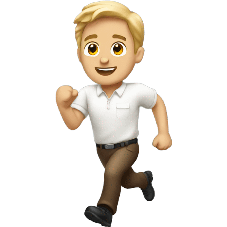 White ups guy running  emoji