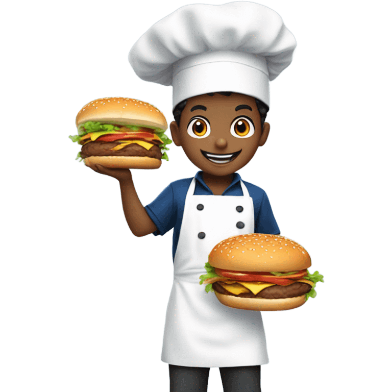 chef boy with burger  emoji