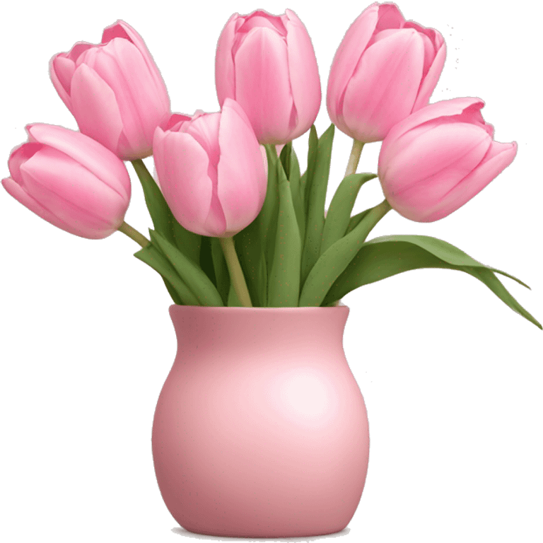 Pastel pink tulips emoji