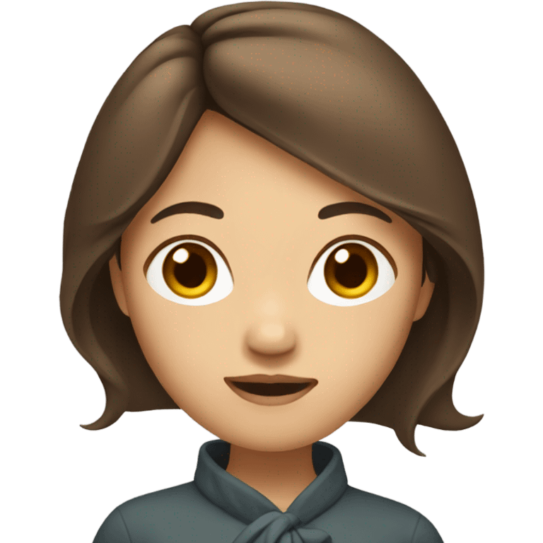 Asian woman brown hair emoji