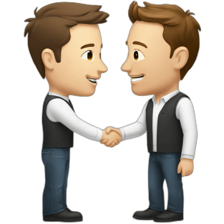 elon musk shaking hands with czuckerberg emoji