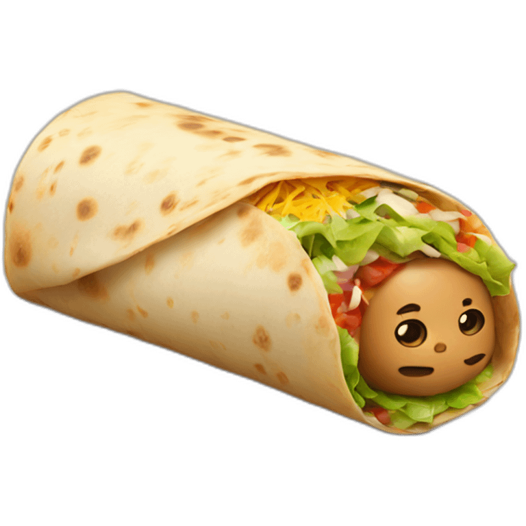 Burrito with a human face  emoji