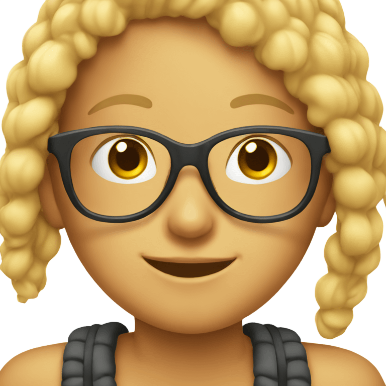 smiling girl with glasses emoji