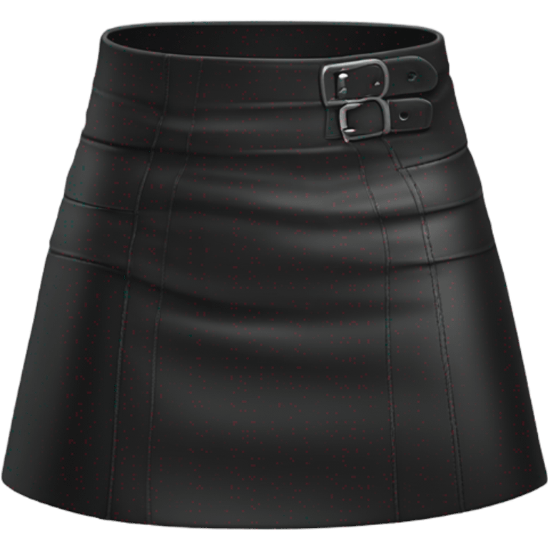 Black leather mini skirt isolated emoji