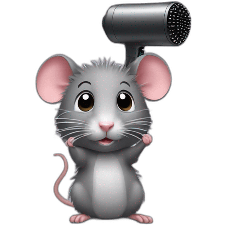 Rat with hair dryer emoji