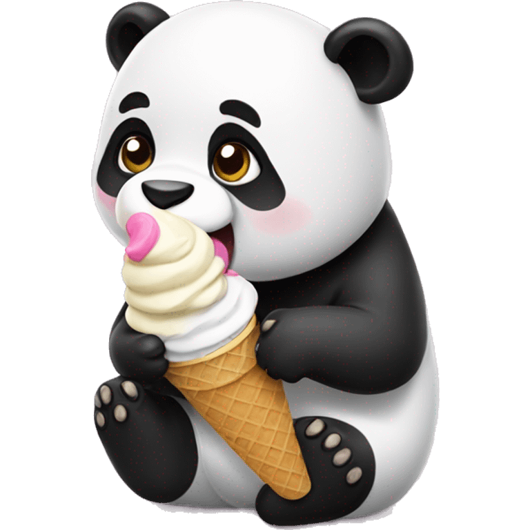 Panda eating ice cream emoji