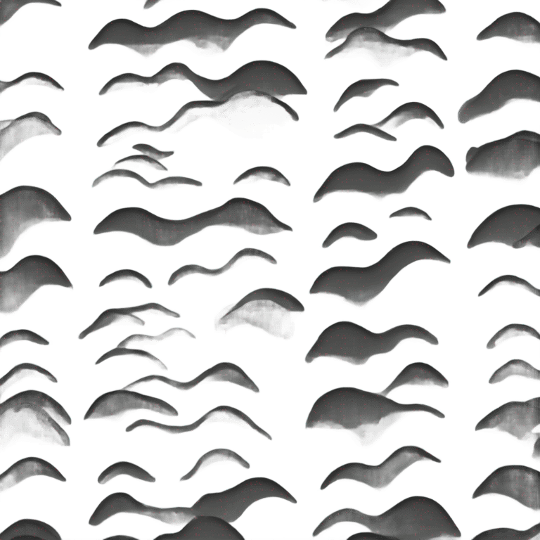 Black outline of wave emoji