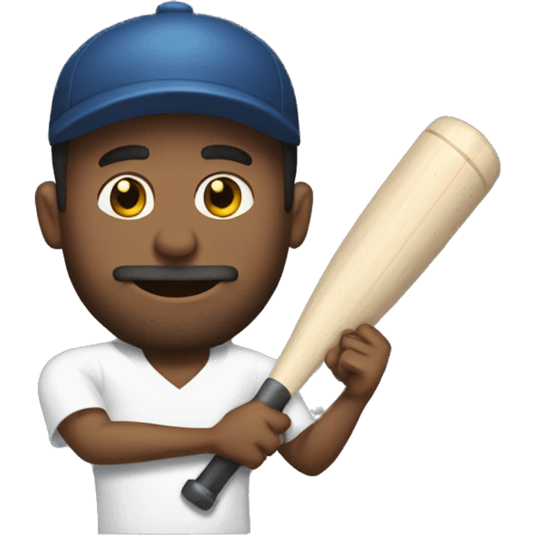 Man with cricket bat and dumbbell emoji