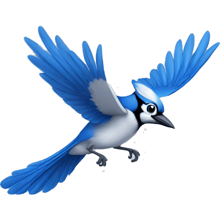 Flying Blue Jay Bird emoji