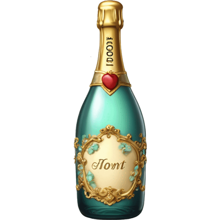 vintage highly detailed rococo champagne bottle emoji