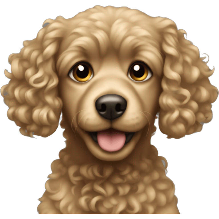 Little dark blonde dog with curly hair emoji