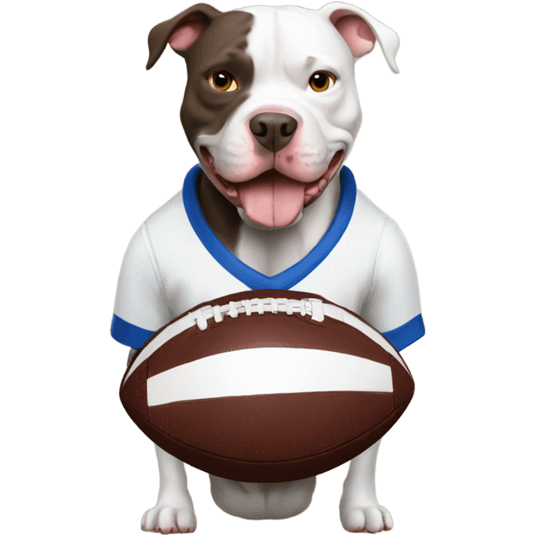 Pitbull with football emoji