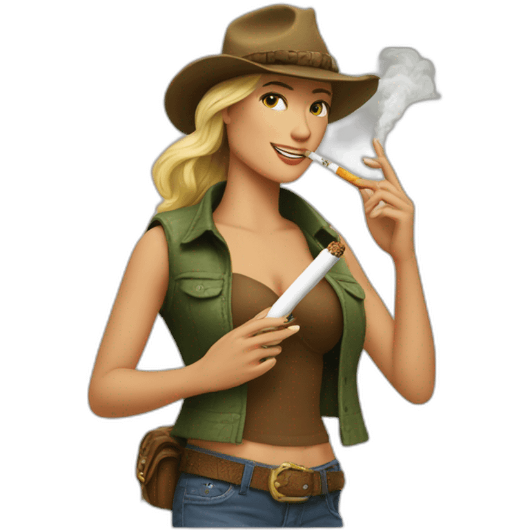 Crocodile Dundee cigarette and woman emoji