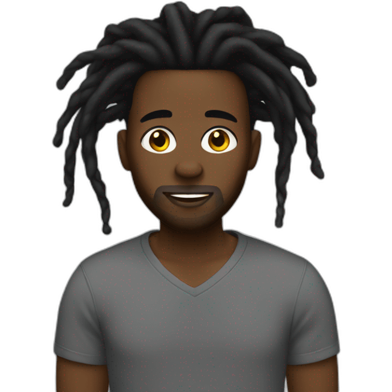 Black man dreadlock emoji