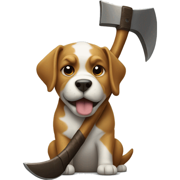 Dog with a axe emoji