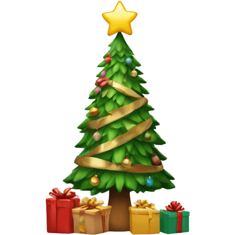 Christmas tree with Christmas presents around the base emoji