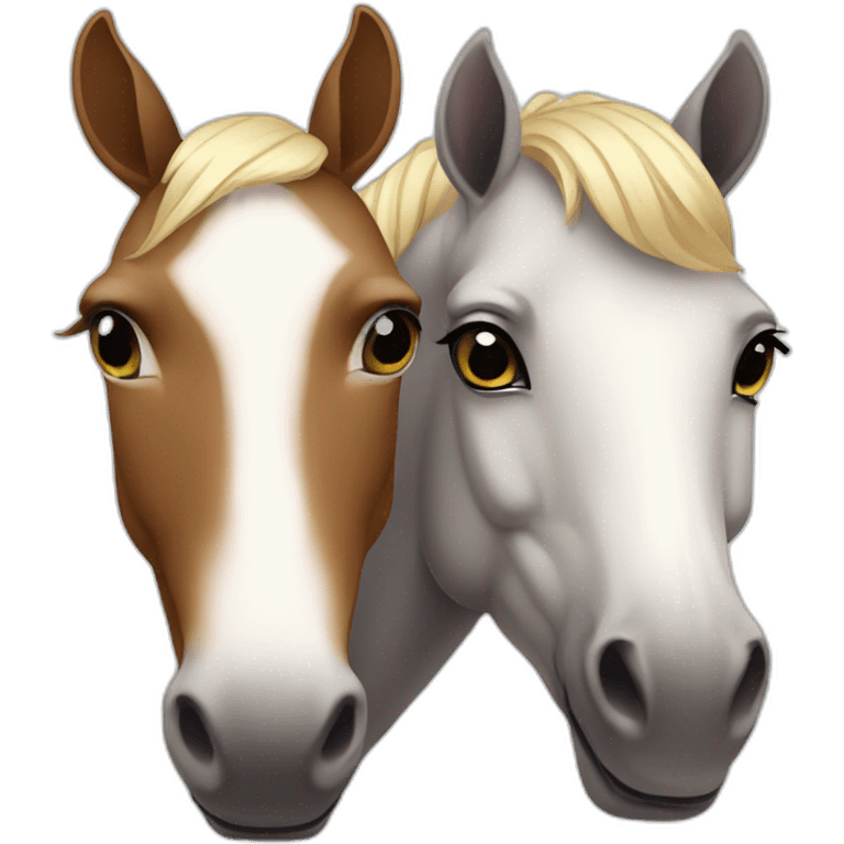 Baby horse and mom horse emoji