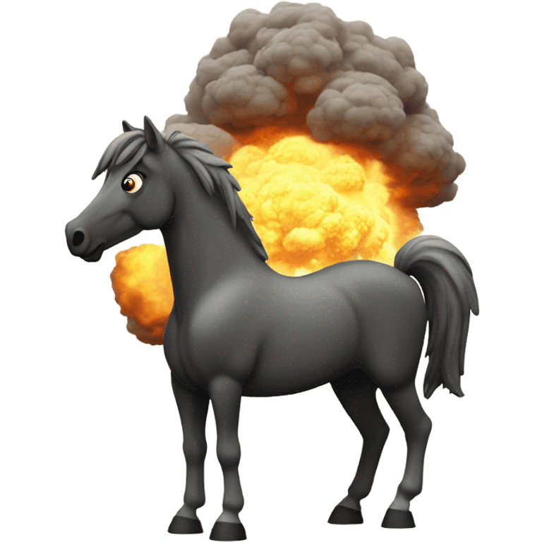 Horse with a nuclear explosion emoji