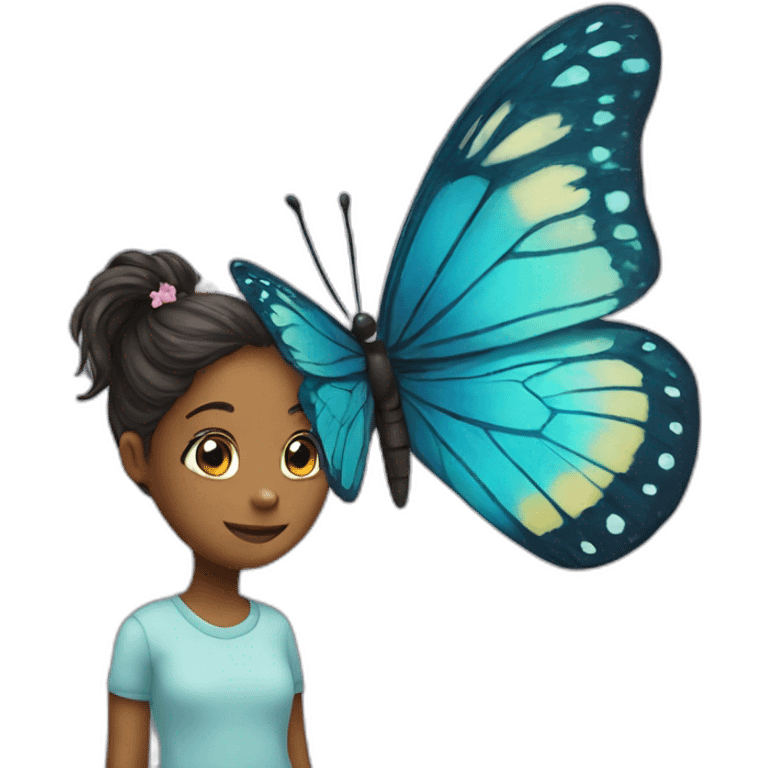 Butterfly with a girl  emoji