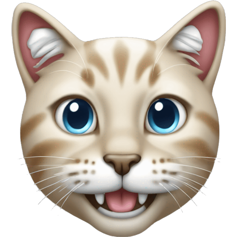 Cat with shiny diamond grillz smillig emoji