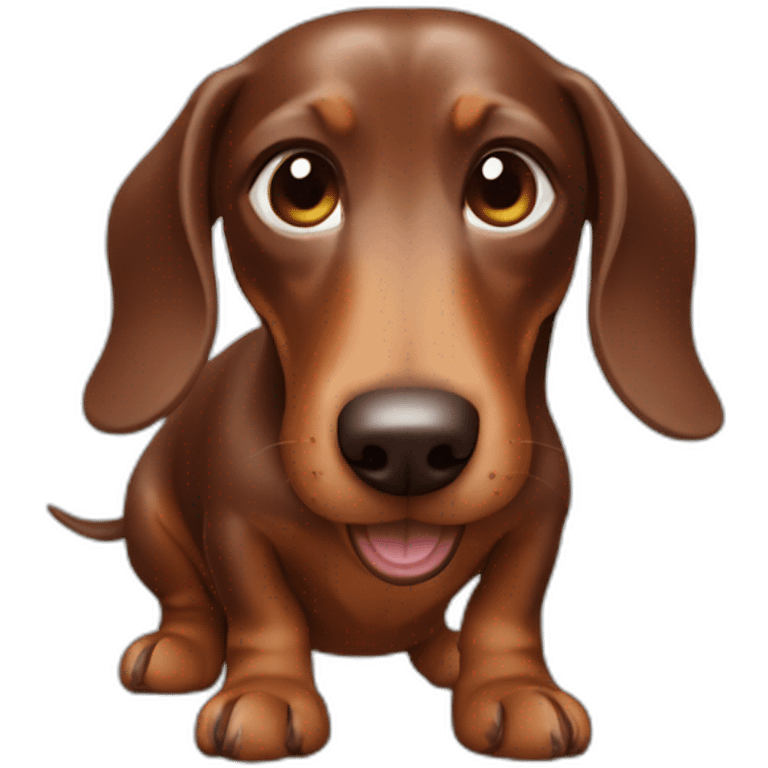 a dachshund vomits chocolate cream emoji