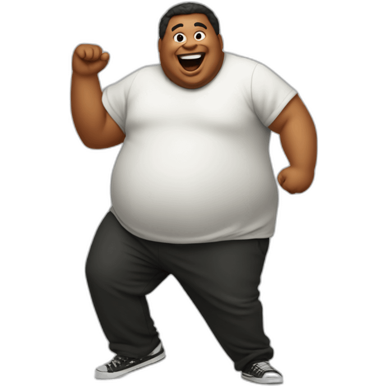 Fat man dancing emoji