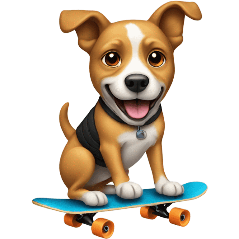 Dog riding a skateboard emoji