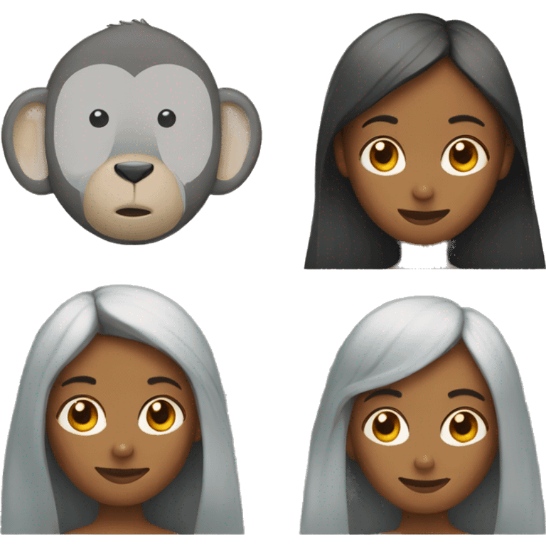 A girl with a monkey on her head emoji