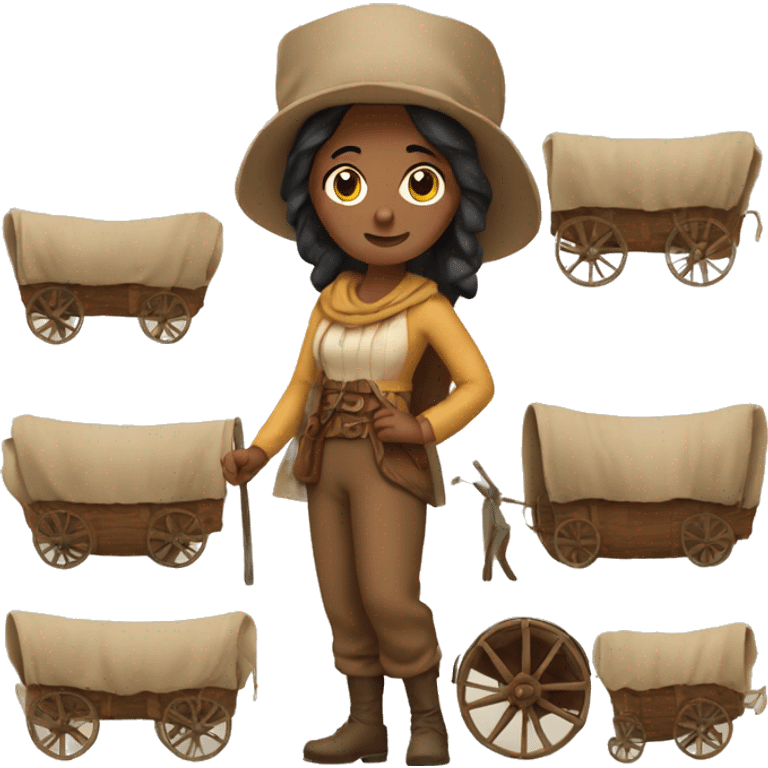 Covered wagon woman emoji