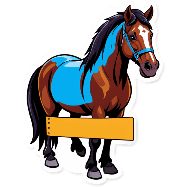 Horse with sign Gomez Family  emoji