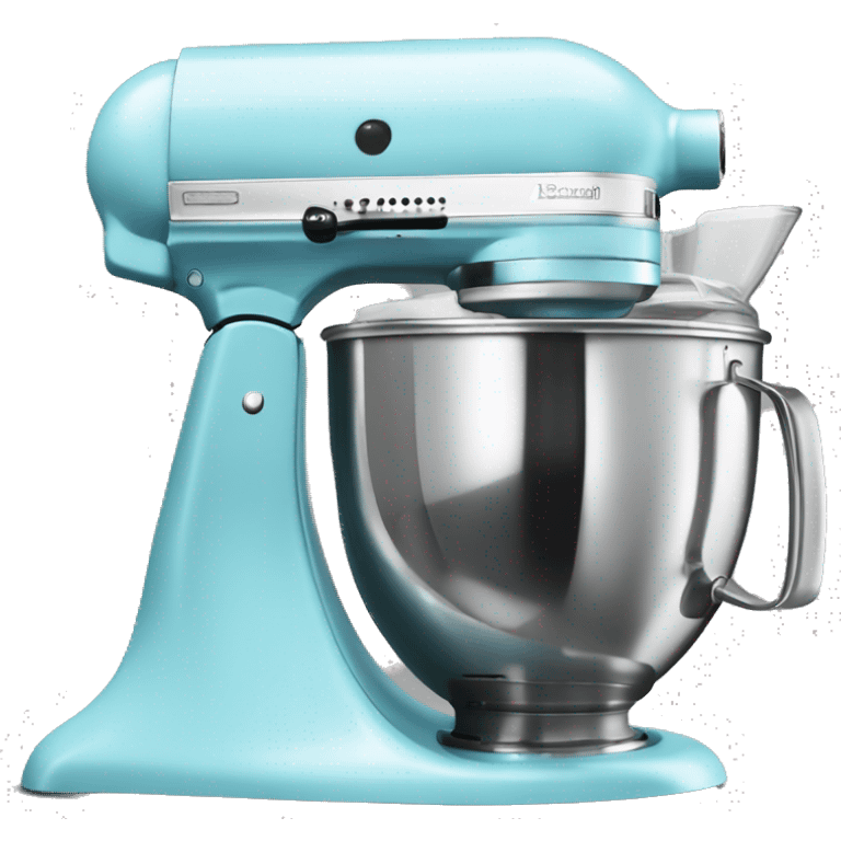 Realistic light blue kitchenaid mixer isolated.  emoji