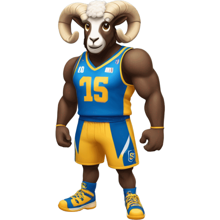 ram with a basketball uniform emoji