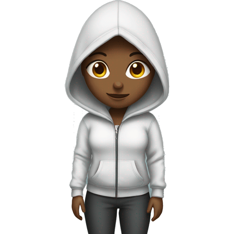 Girl in a hoodie and pants emoji